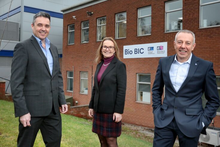 Paul Vernon, Head of STFC’s Daresbury Laboratory, Amy Farrington, Head of Business Incubation at STFC, and Massimo Noro, Business Development Director, STFC