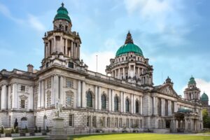 Perspective view of the Belfast City Hall at Donegall Square