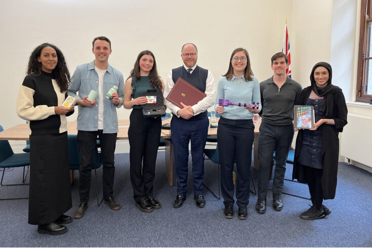 Minister George Freeman meeting Innovate UK’s Young Innovators at the Department for Science, Innovation and Technology.