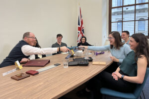 Minister George Freeman meeting Innovate UK’s Young Innovators at the Department for Science, Innovation and Technology.