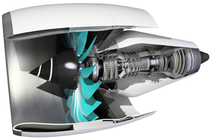 Cross-section of Rolls-Royce engine