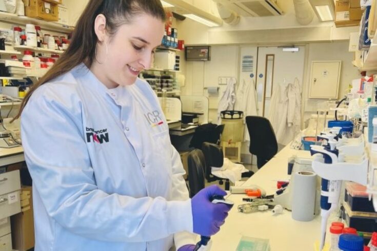 Rebecca Orha at work in the lab at the Institute of Cancer Research