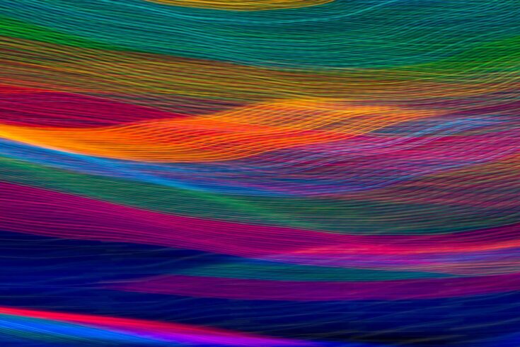 Colorful abstract interwoven line pattern