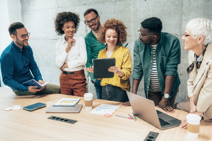 Team meeting in a modern office