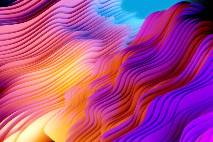 Colorful layered abstract shapes composition