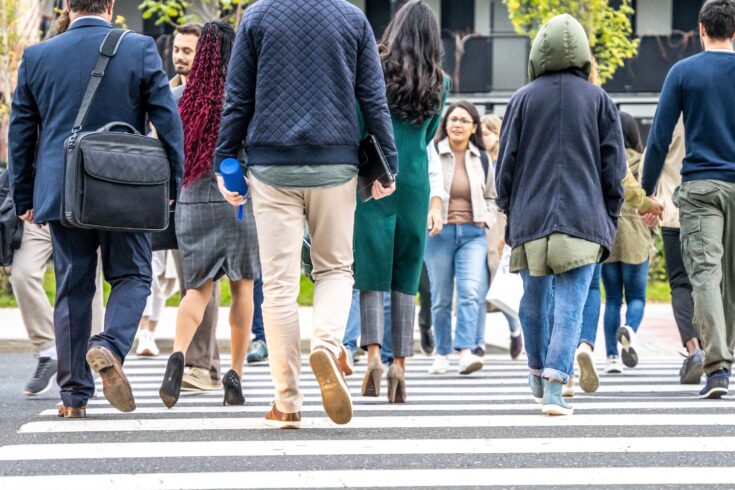 A busy zebra crossing