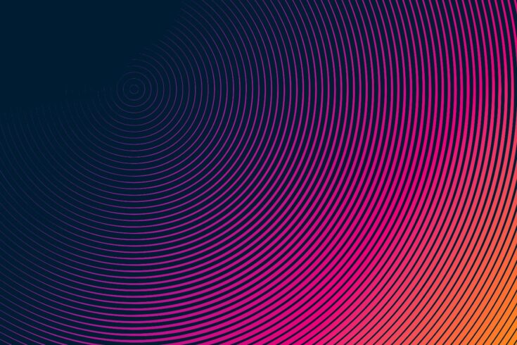 Series of concentric circles over gradient background