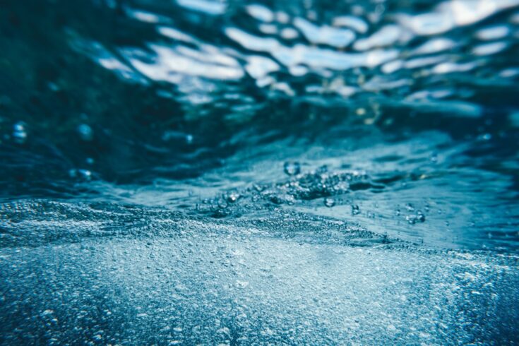 Bubbles in water taken from below the surface