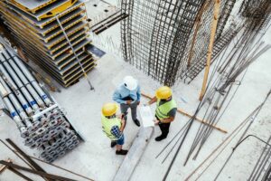 Engineers on a construction site.