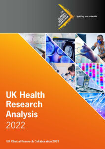 Front cover of the new UK Health Research Analysis report