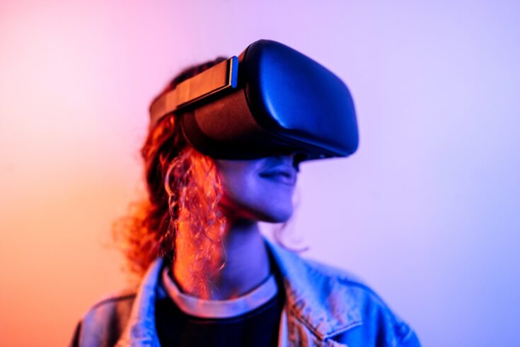 Woman wearing VR headset