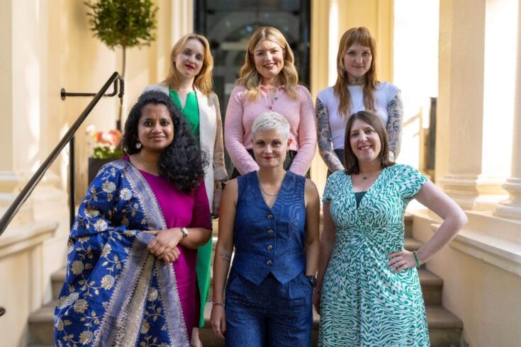 Six researchers standing together for 2025 cohort of BBC New Generation Thinkers.