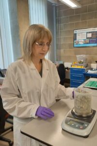 Zlatka Stoeva, Managing Director of DZP Technologies working in lab.