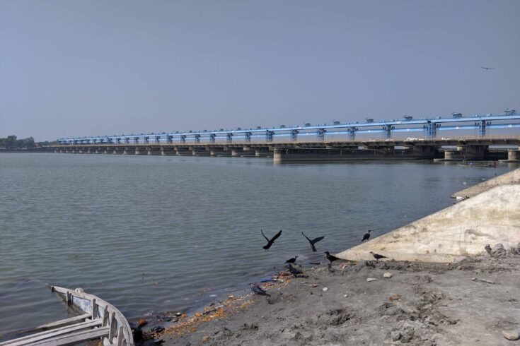 Infrastructure across the Ganges River, India.