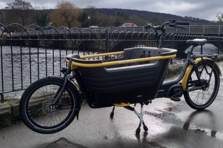 E-cargo bike by the riverside