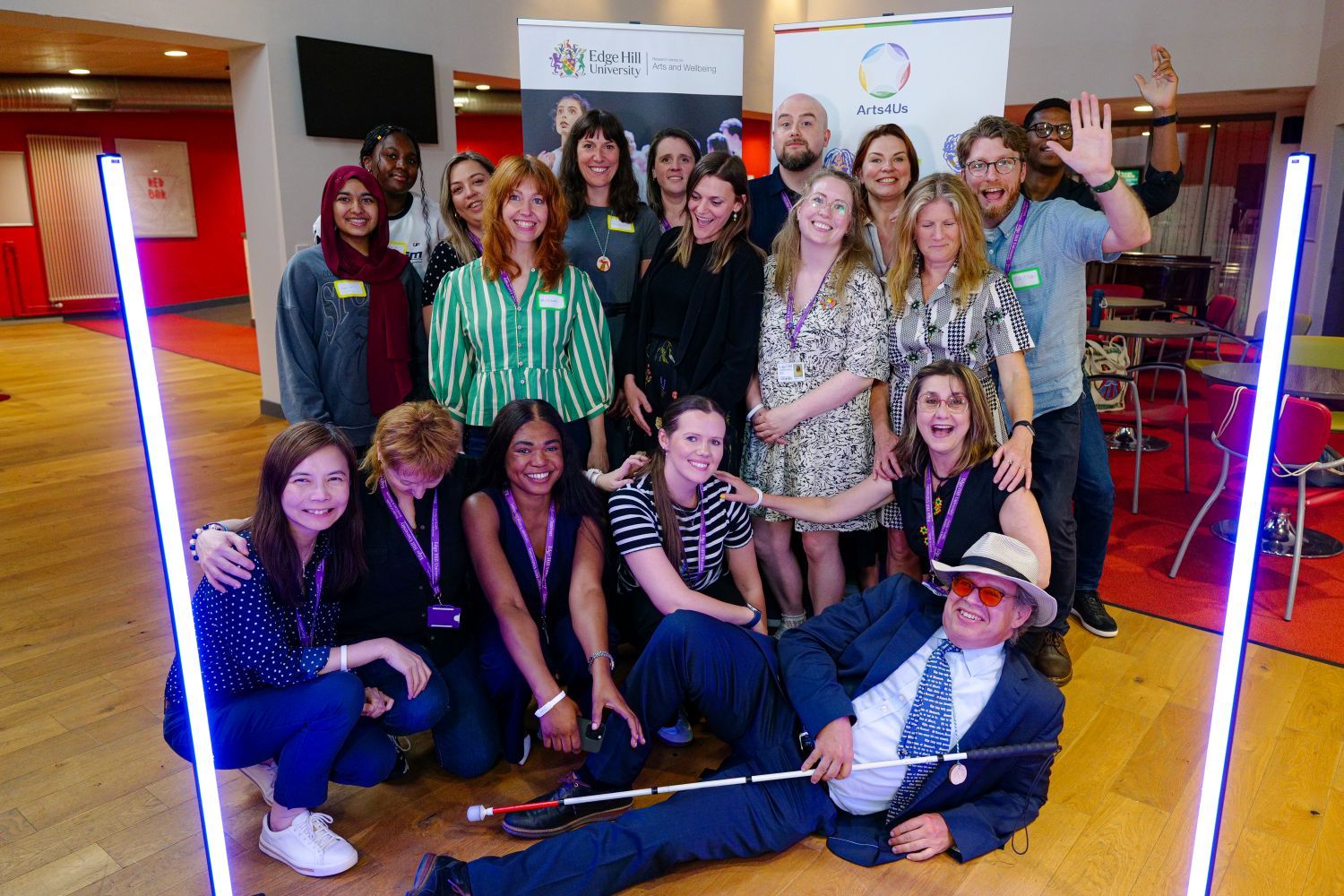 The Arts4Us team and the WHO Arts and Health Officer posing for a photo.