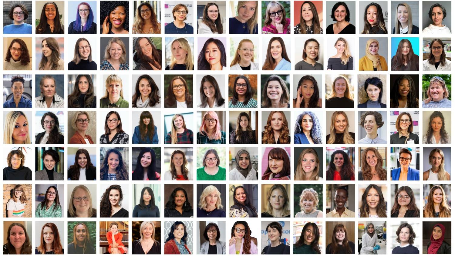 A collage of some of the 200 pioneering Women in Innovation Award winners
