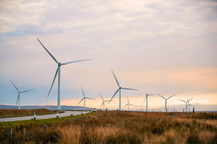 Wind turbines in the Scottish Highlands