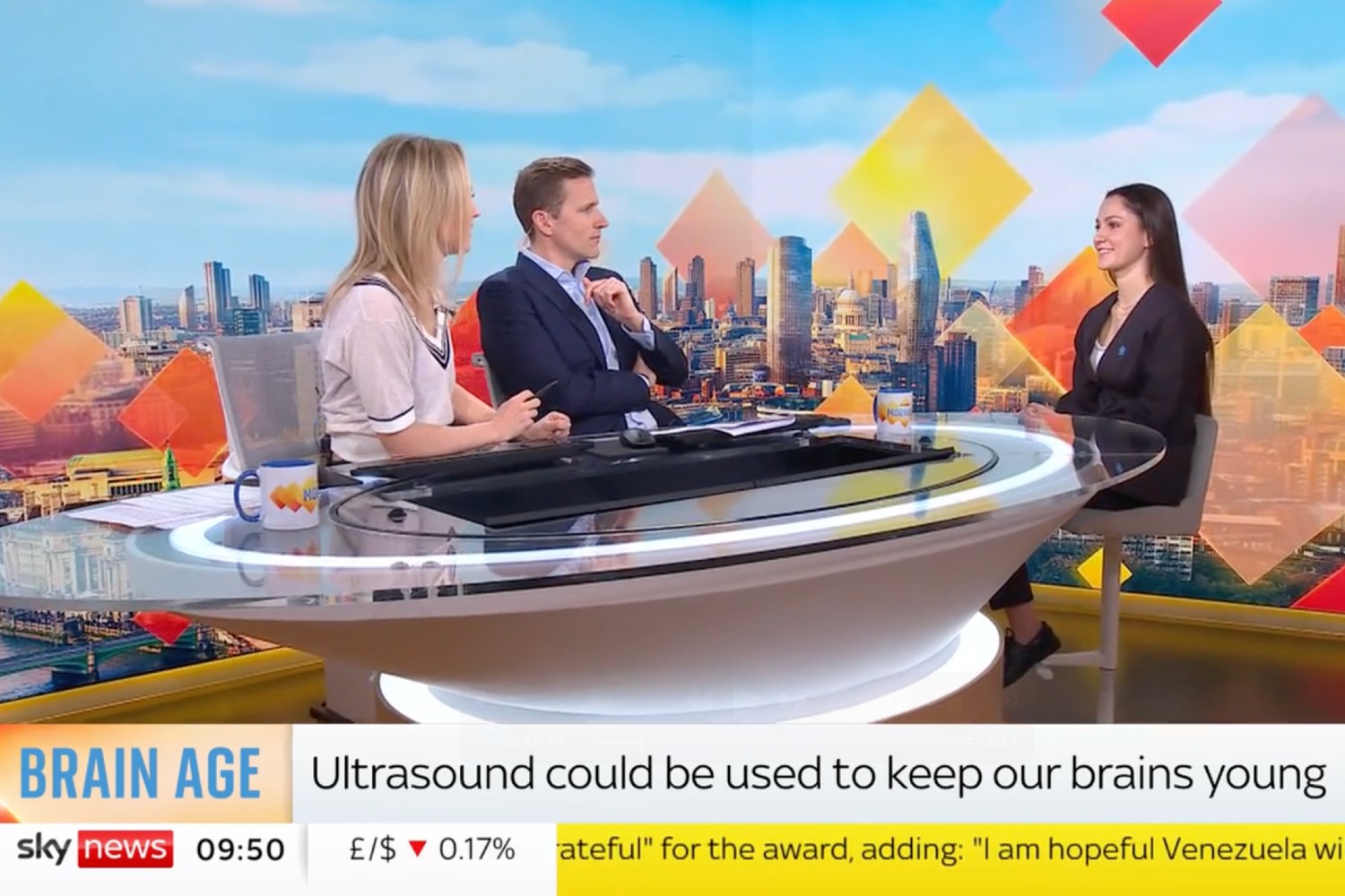 Vanessa Drevenakova's TV interview with two Sky News presenters