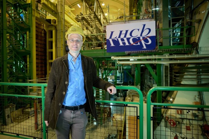 Professor Chris Parkes at the Large Hadron Collider.